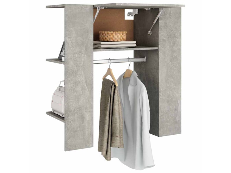  Meuble de rangement, armoire de couloir gris béton 97,5x37x99 cm bois d'ingénierie  - Conforama D