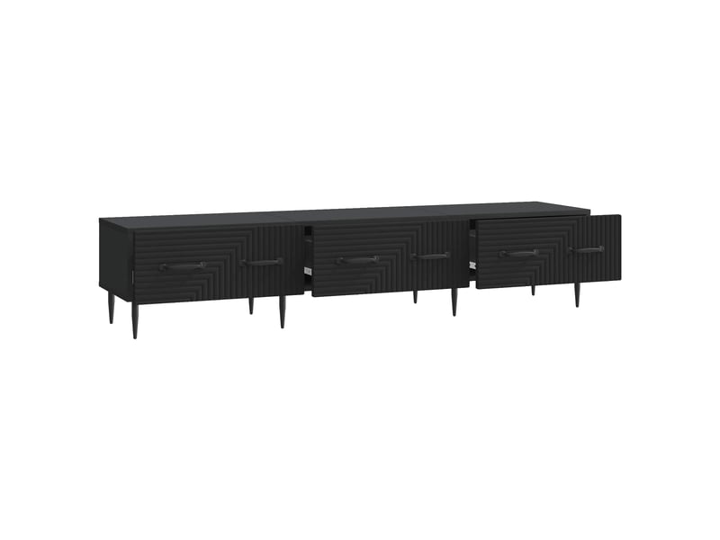  Meuble tv - banc tv - meuble de rangement avec tiroir noir 147 x 34,5 x 30 cm bois d'ingénierie  - Conforama E