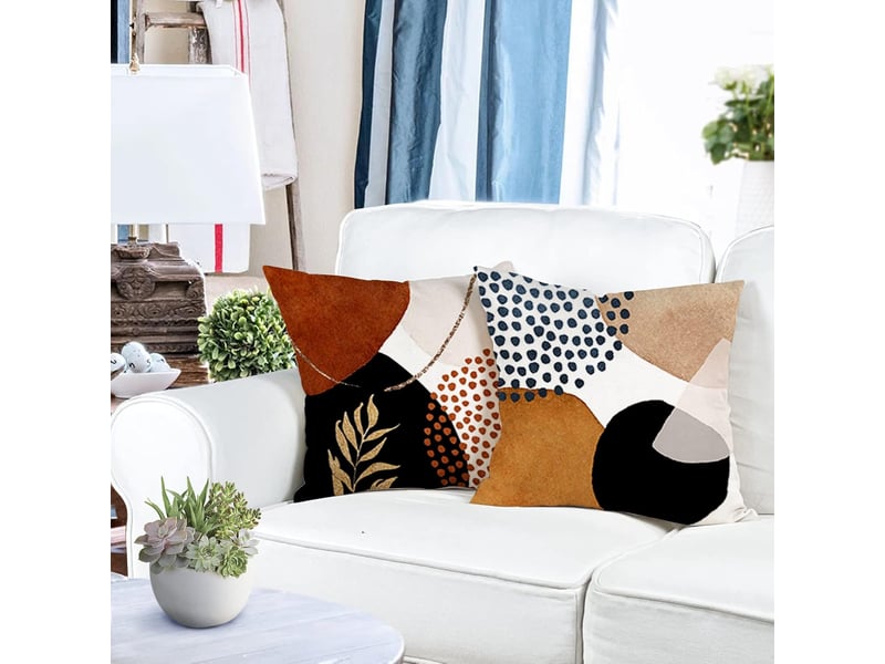  Lot de 4 housse de coussin - lot de 4 40 x 40 cm housse de coussin, housse coussin en lin coussin de canapé moderne boho motif abstrait pour chambre extérieur housse oreiller, blanc GSO-000086 - Conforama C