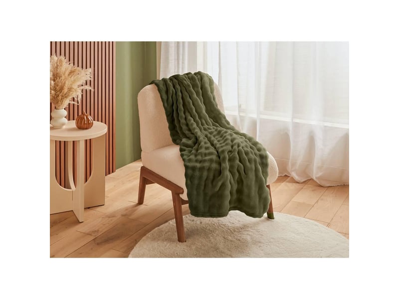  Plaid zephy 180x230cm effet fausse fourrure vert ZEPHY - Conforama D