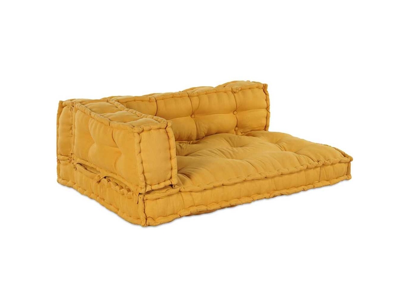  Coussin de canapé sur palette, coussin de chaise 3 pc tissu jaune 120 x 80 x 38 cm cf54211  - Conforama A