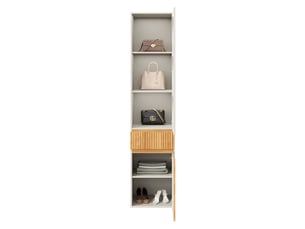 Armoire haute étroite 45x50x200 cm avec 2 portes et 1 tiroir chêne clair
