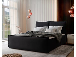 Lit avec rangement 180x200 cm <strong>MASSENO</strong>  <strong></strong> coloris noir