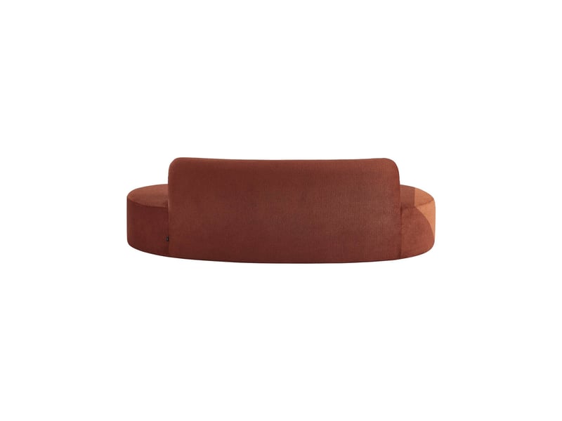 Canapé compressé virgule organique 3 places tissu chenille brique - curv - Conforama C