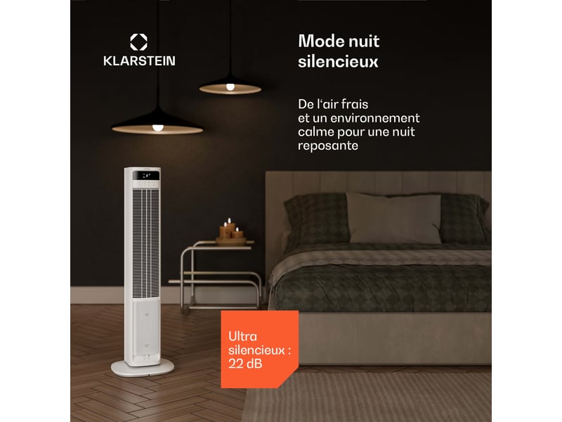 Klarstein mistral rafraîchiseur d'air connecté à eau 365 m³h 35 m² 3 modes 36 w blanc - Conforama C