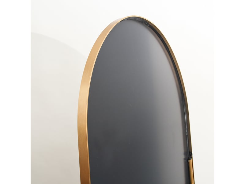 Miroir sur pied arqué 162 x 53cm,miroir mural avec support,cadre en alliage d’aluminium,verre trempé,grand miroir pour chambre,salon(doré) - Conforama E