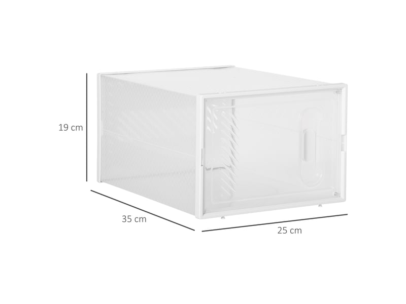  Meuble à chaussures rectangulaire en plastique pp avec 18 casiers 25x35x19 cm pour chaussures jusqu'au 43 eu vêtements et livres  - Conforama C