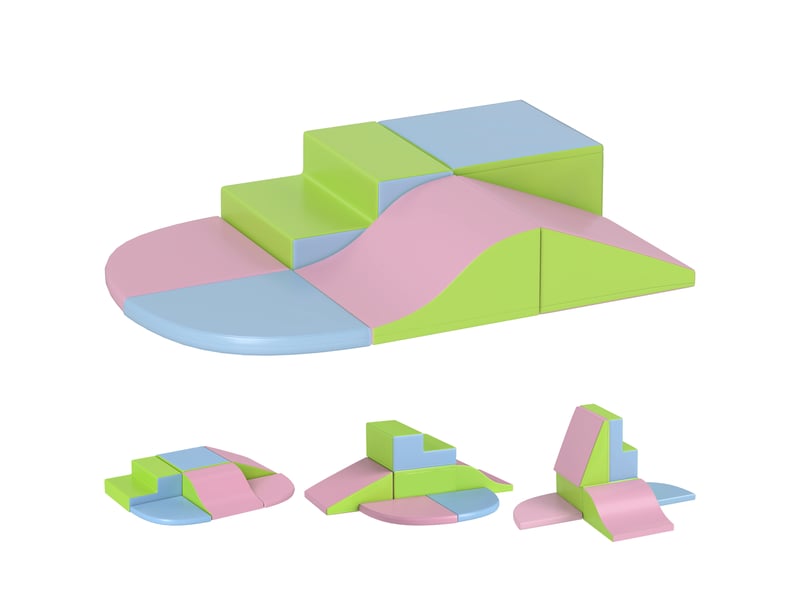  Module motricité bébé 6pcs parcours motricité bébé en mousse epe pour enfants d'âge préscolaire, multicolore  - Conforama A