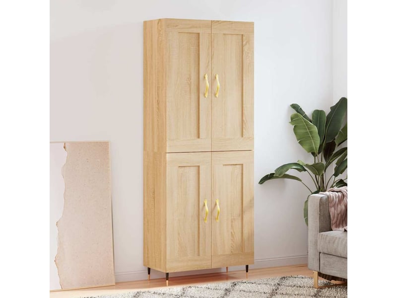  Buffet haut - bahut - meuble de rangement chêne sonoma 69,5x34x180 cm bois d'ingénierie  - Conforama B