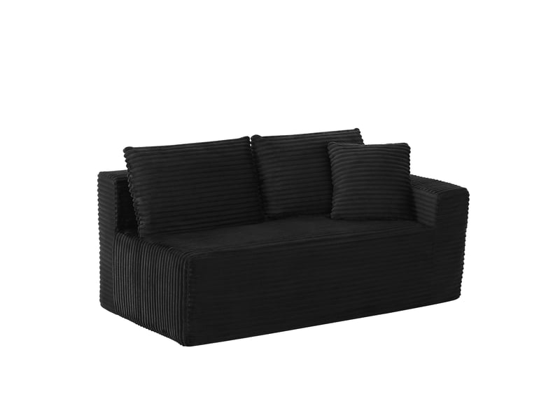  Canapé modulaire 3 places - avec configuration flexible et coussins amovibles - pour salon ou bureau - en tissu - noir  - Conforama A