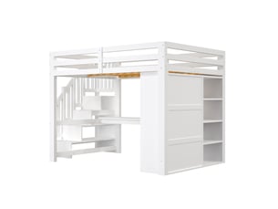 Lit mezzanine 140x200 cm SOGEU coloris blanc