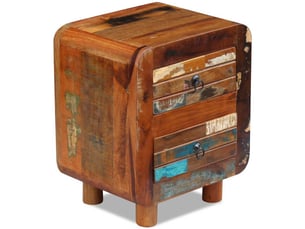 Table de chevet - cabinet de chevet - table de nuit bois de récupération massif 43x33x51 cm