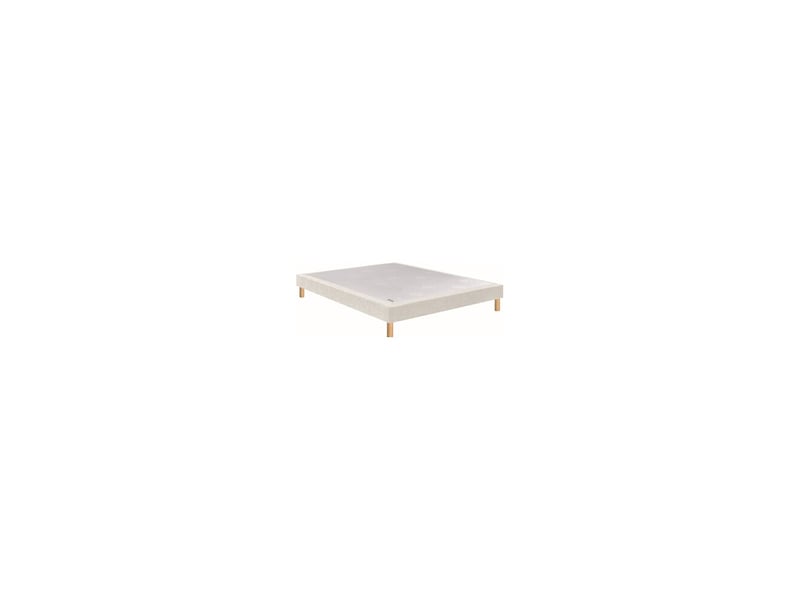  Sommier tapissier 120x190 noyer chenille lin 1 place 7965435 - Conforama A