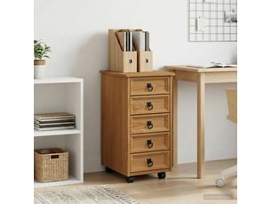 Caisson roulant de bureau avec tiroirs corona brun miel shl7493