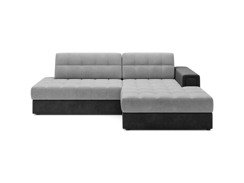  Canapé d'angle convertible cubito gris et noir 240 cm avec coffre et couchage  - Conforama A