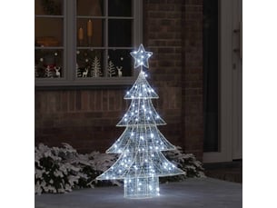 Sapin de noël, arbre de noël 100 led blanc froid 120 cm acrylique cf60935