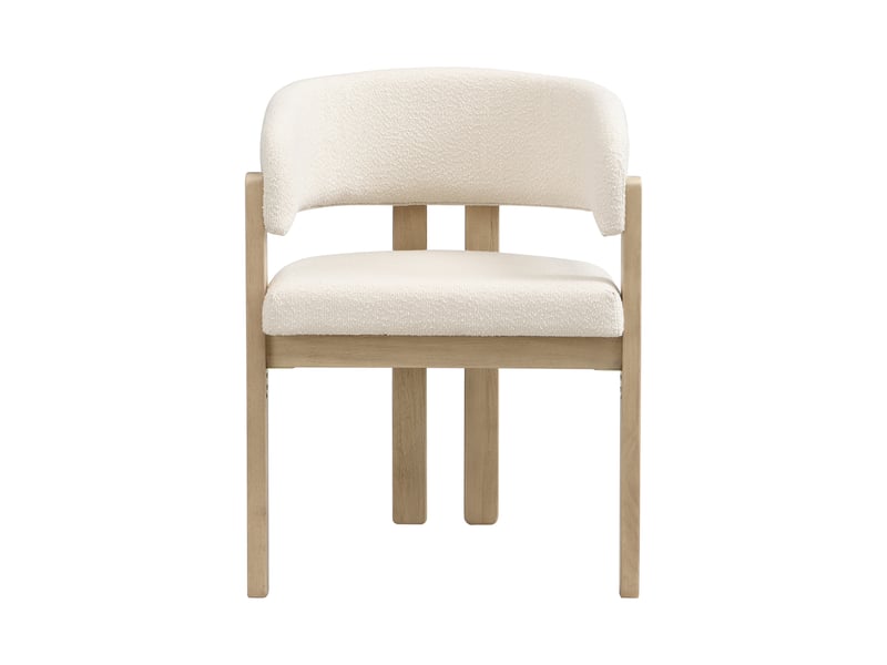 Lot de 4 chaises de salle à manger en bois massif naturel, tissu bouclette, modernes - Conforama D