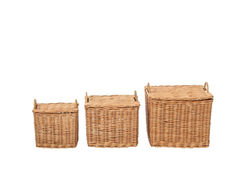  Lot de 3 paniers en osier katia 49cm naturel  - Conforama B