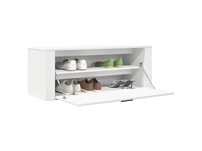  Meuble à chaussure, armoire à chaussures murale blanc 100x35x38cm bois d'ingénierie  - Conforama D