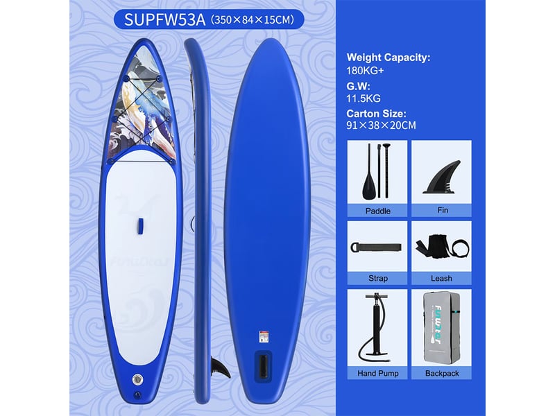  Planche de SUP Funwater SUPFW53A - 350x83x15cm 180kg  - Conforama E