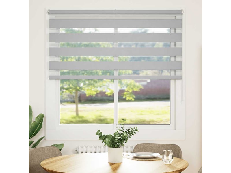  Store zèbre, store de fenêtre gris clair largeur du tissu 145,9 cm polyester cf48475  - Conforama A