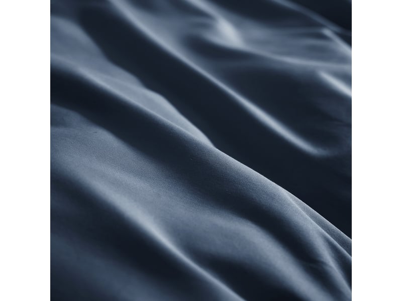  Housse de couette 140x200 cm percale de coton bleu nuit PD25269 - Conforama D