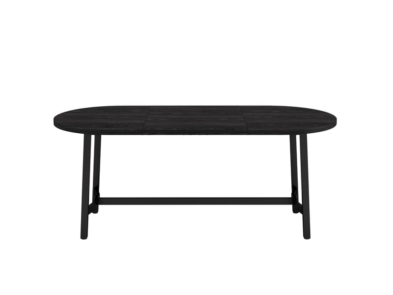  Table à manger 180 x 80 x 75 cm, 6-8 personnes, angles arrondis, pieds en fer, noir Jamama eleni - Conforama R