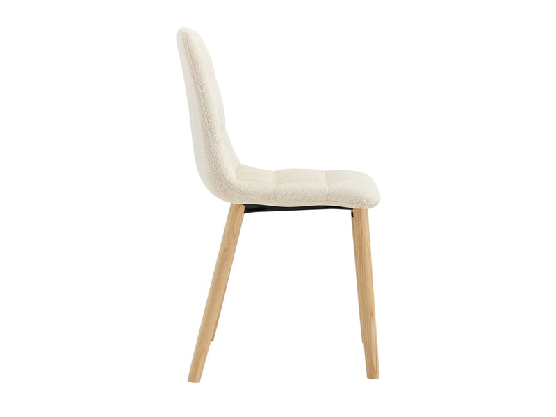  Lot de 2 chaises de salle à manger en tissu blanc et pieds en chêne massif W3658P401315 - Conforama B