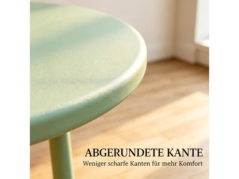  Table basse de jardin avec piètement croisé et patins réglables, style minimaliste, en métal, vert, ø 48 × 51 cm  - Conforama E
