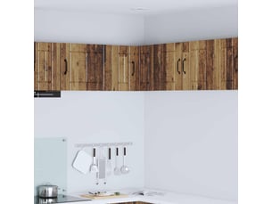 Meuble mural de cuisine, armoire d'angle cuisine lucca bois ancien 57x57x40cm
