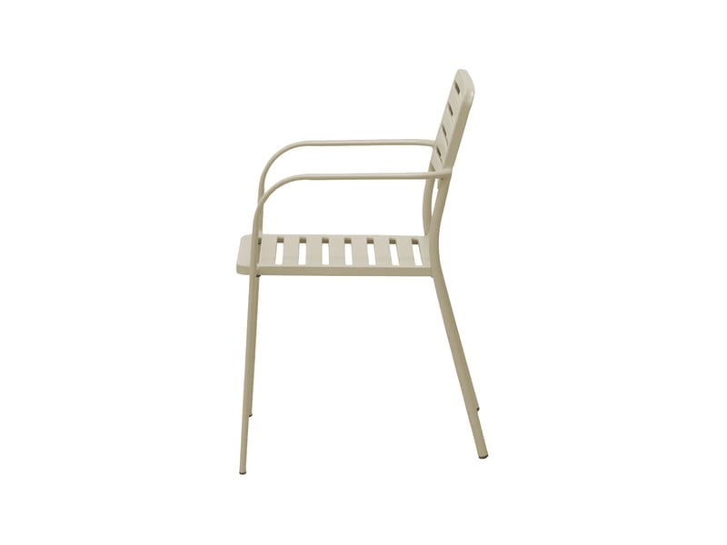 Lot de 2 fauteuils de jardin empilables en métal beige - baca - Conforama C
