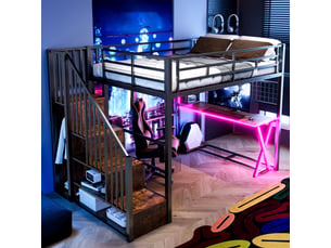 Lit mezzanine 140x200 cm <strong></strong> <strong></strong> coloris noir