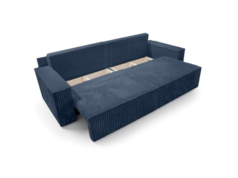Farah - canapé droit assise profonde 3 places convertible en velours côtelé épais - Conforama E