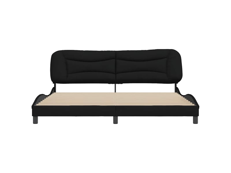  Lit double- lit adulte -  cadre de lit sans matelas hvar noir 200x200 cm tissu  - Conforama C