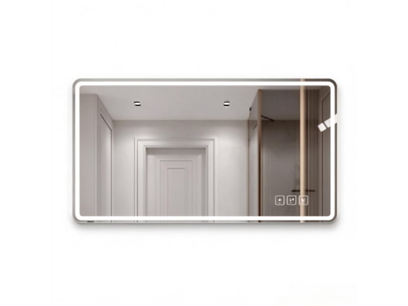  Miroir de salle de bain led 70x90 cadre aluminium noir anti-buée  - Conforama A