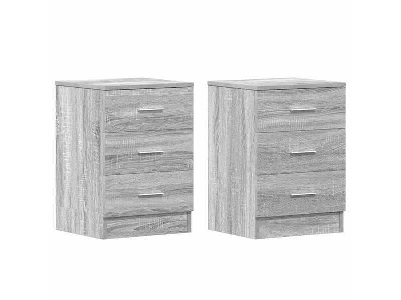  Vidaxl table chevet 2pcs sonoma gris bois meuble rangement 38x35x56cm chambre coucher  - Conforama A