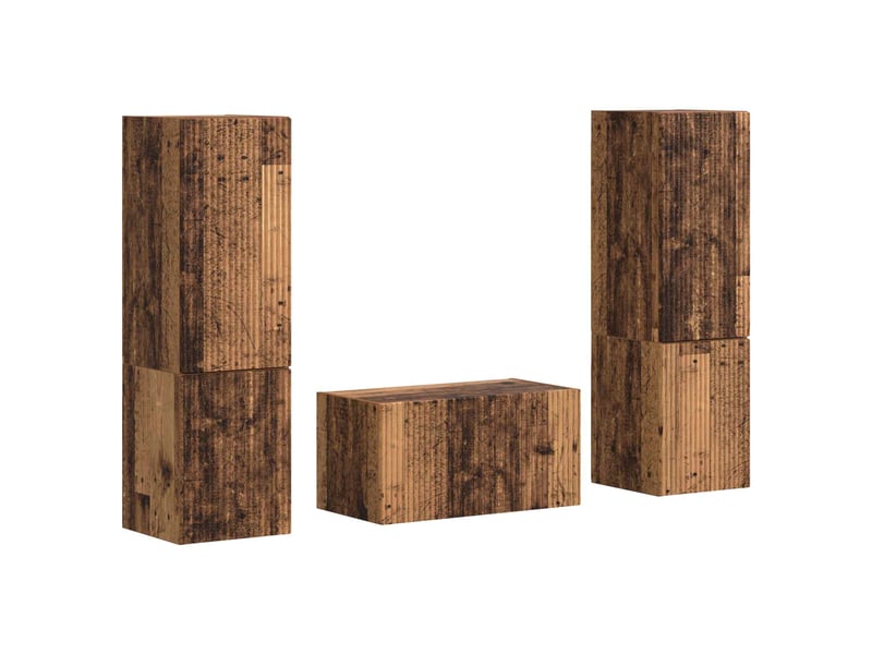  Ensemble meuble tv - banc tv - meuble de rangement 5 pcs bois ancien bois d'ingénierie  - Conforama A