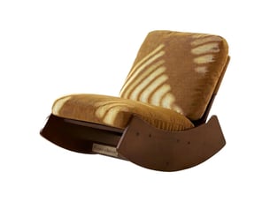 Fauteuil fixe   Velours côtelé orange