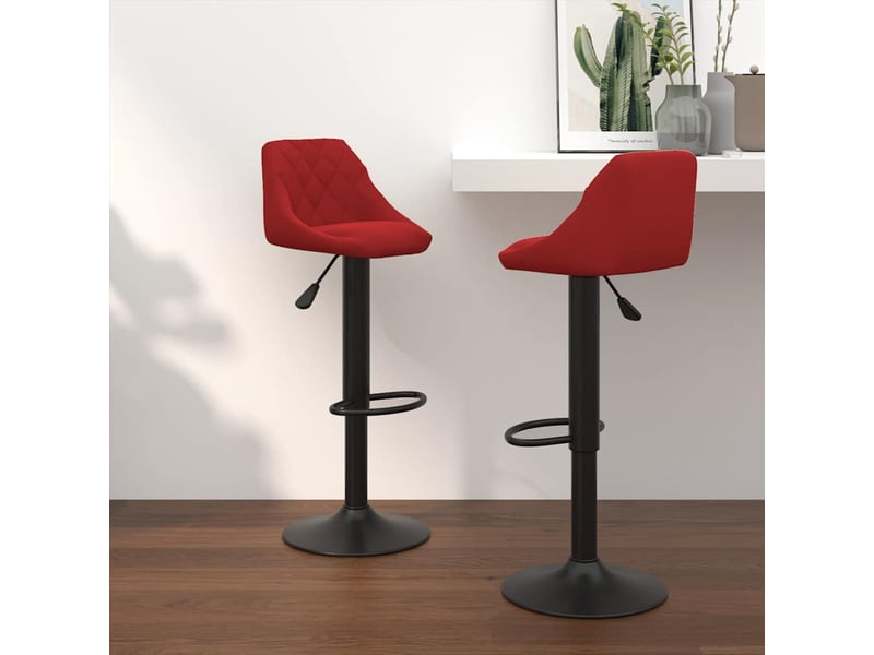  Lot de 2 tabouret de bar, chaise de bar rouge bordeaux velours shl42501  - Conforama B