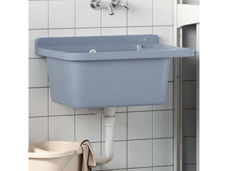  Lavabo pour montage murale gris 60x40x28 cm résine cf65684  - Conforama B