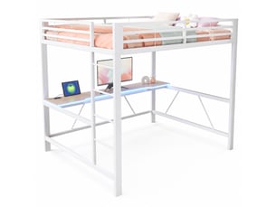 Lit mezzanine 160x200 cm MEUBLIV coloris blanc