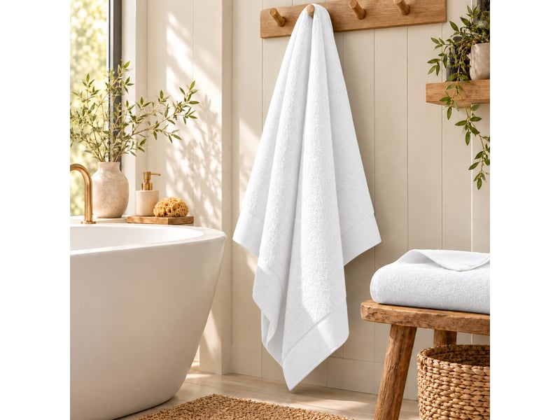  Drap de bain softy 100 x 150 cm éponge zero twist 100% coton peigné 600 gm² blanc CP-DDBAINSOFTY-NEIGE - Conforama A