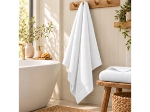 Drap de bain softy 100 x 150 cm éponge zero twist 100% coton peigné 600 gm² blanc