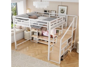 Lit mezzanine 140x200 cm <strong></strong>  <strong>Bubbly</strong> coloris blanc