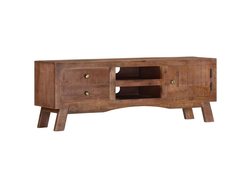  Meuble tv - banc tv - meuble de rangement 110x30x40 cm bois de manguier brut  - Conforama B