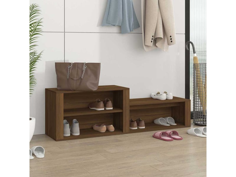  Meuble à chaussure | armoire à chaussures chêne marron 150x35x45cm bois d'ingénierie  - Conforama B