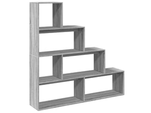 Étagère de rangement, bibliothèque 4 niveaux sonoma gris
