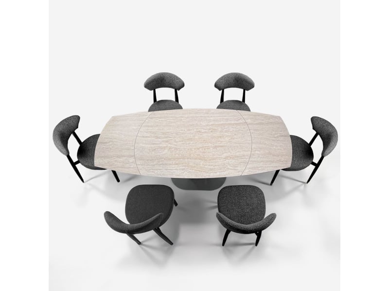 Table extensible en céramique et acier 120150200x89 zayn - beige  - Conforama D