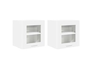 Lot de 2 armoire suspendue avec large espace de rangement style moderne cuisine 40 x 31 x 40 cm en bois d'ingénierie blanc 02_0053242