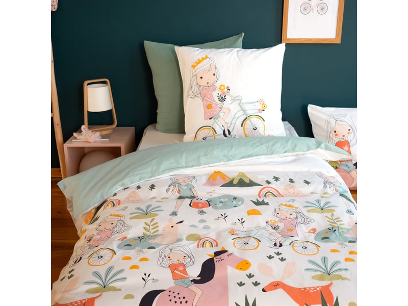  Parure de lit enfant 140x200 cm coton bci tess rando PD23211 - Conforama B